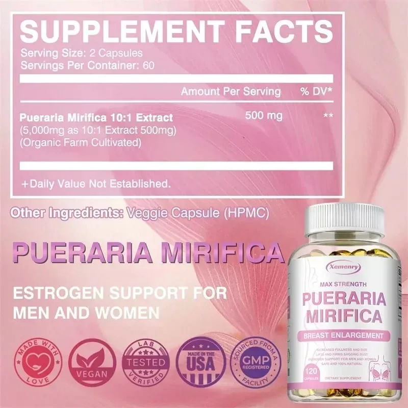 Pueraria Mirifica Capsules 5000mg - Breast Enlargement Female Estrogen Balance — image 2