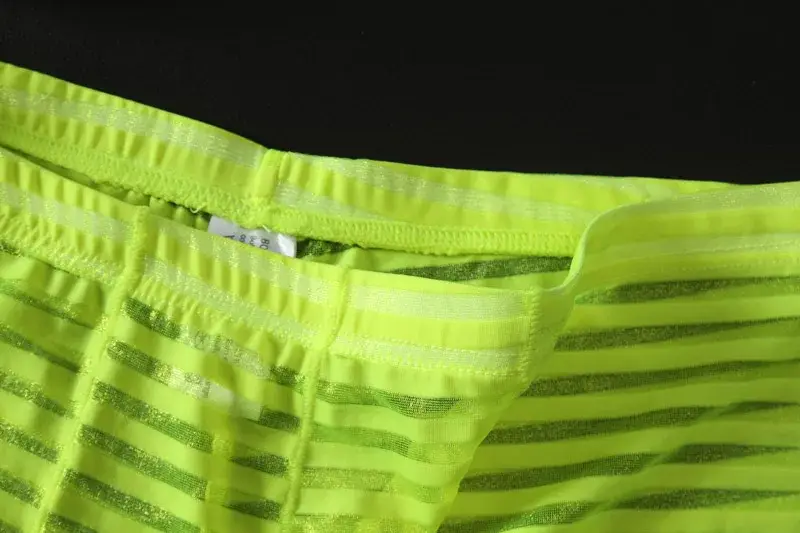 Transparent Underwear Sexy Men Ice Silk Striped Boxer Trunk Breathable Underpants U Convex Pouch Panties Man Boxer Briefs Short