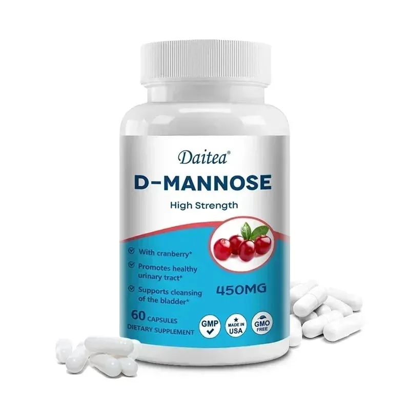 D-Mannose Capsules - with 1000mg Cranberry Extract - Cleanses Detoxifies Supports Urinary Tract Health
