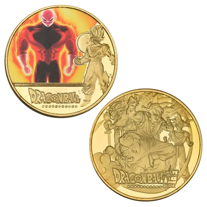Dragon Ball Banhado A Ouro Moeda de Ouro Son Goku Vegeta Moedas Comemorativas Crianças Clássico Anime Periféricos Coleção Brinquedo Lembrança