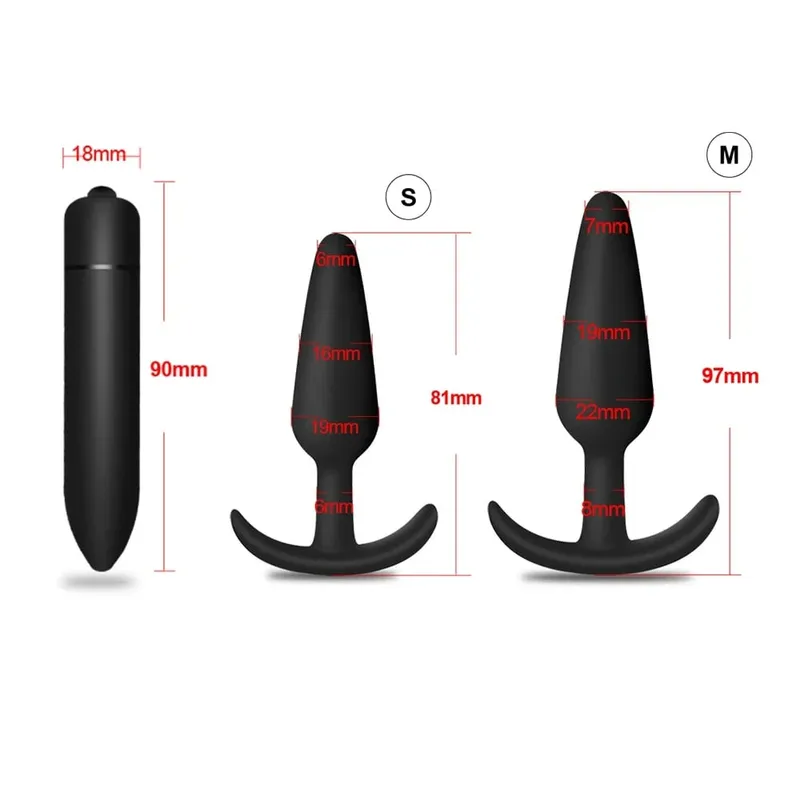 4pcs Beginner Silicone Butt Plug Anal Plug for Men Prostate Massager for Gay Mini Anal Bullet Vibrator Sex Toy for Men Women