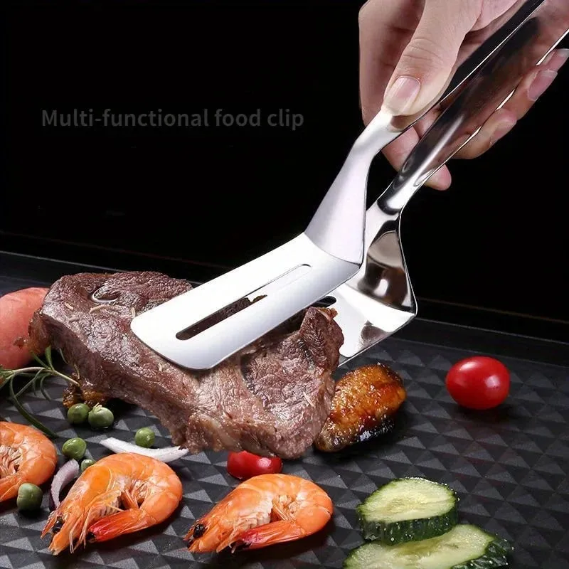 Kitchens Tongs Premium Stainless Steel Multipurpose Gripper Bread Clip/Steak Clamps/Fried Steak Clamp/Barbecue Tongs