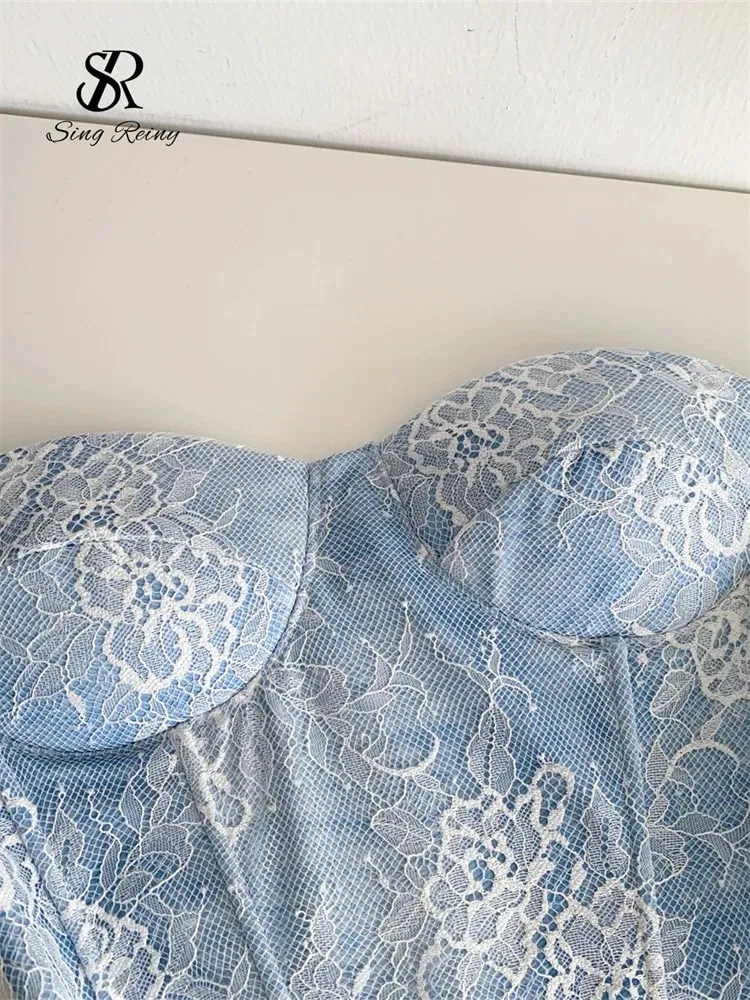 Sexy Lace Strapless Mini Top Ladies Backless Bandage Camisole 2025 Fashion Women Hotsweet Senior Chic Beachwear Corset