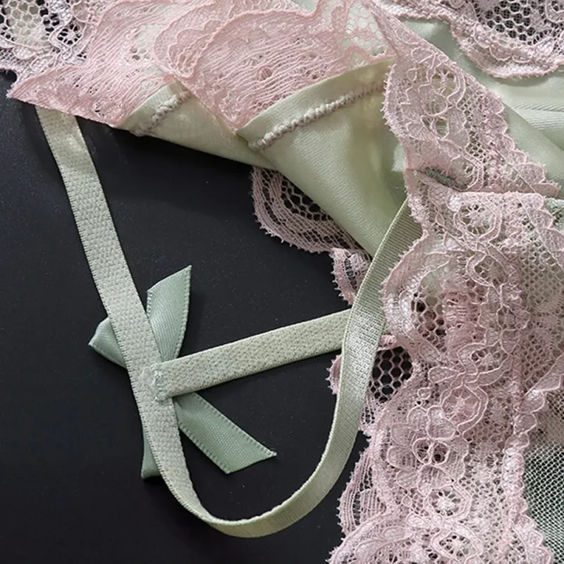 Herr Triangeltrosor Spetskant Fjärilsknut Blommönster Tunt Superbekvämt U Bulge-påse Andas Transparent Underwe