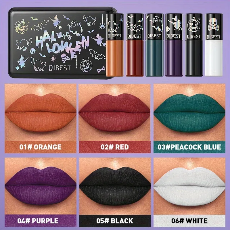 Halloween Matte Lip Glaze Set Lipstick Vampire Velvet Not Fading Lip Makeup