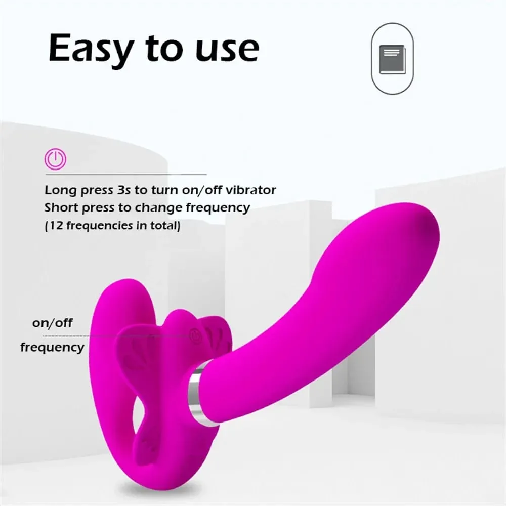 Strapless Strap-on Dildo Vibrators for Women Double-heads Vibrating Penis Lesbian Erotic Toys for Adult Sex Toys for Couples — image 4