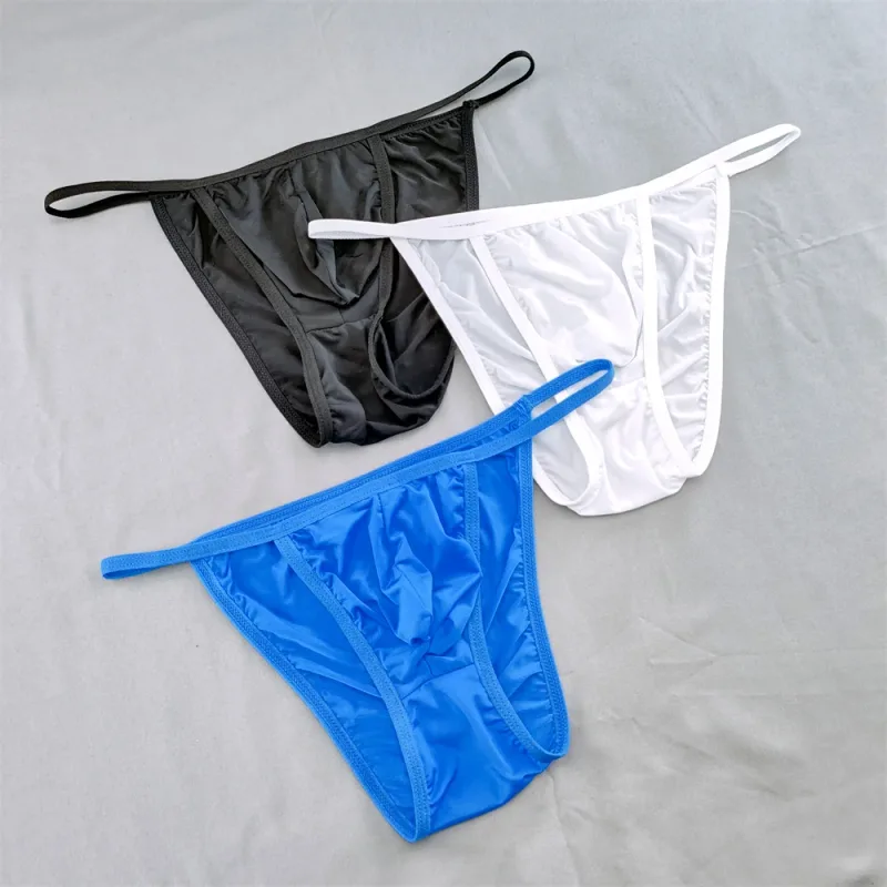 Solid Color Briefs Men Underwear Ultra Thin U Pouch Panties Low Waist Seamless Quick Dry Briefs for Daily Wear — image 2