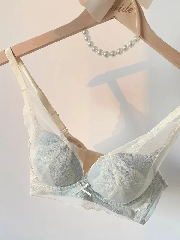 French Style Soft Lace Wireless Bra Set Women Push Up Small Breast Lift Full Cup Sexy Adjustable Comfort Lingerie Set Daily Wear — image 5