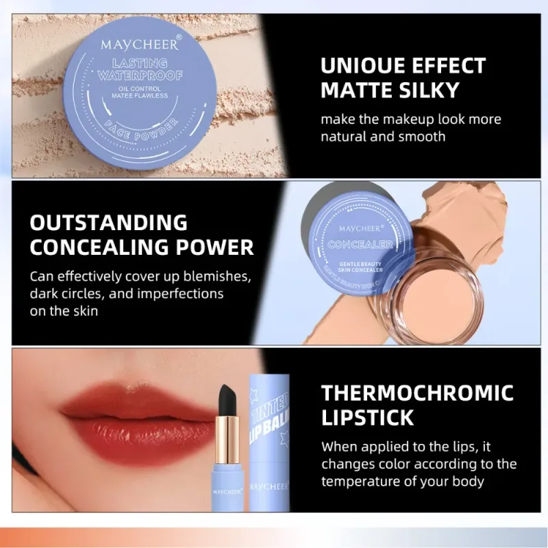 Professional Makeup Kit Foundation Powder Lipstick Lip Gloss Eyeliner Eyebrow Pencil Full Face Cosmetics Set for Women Travel