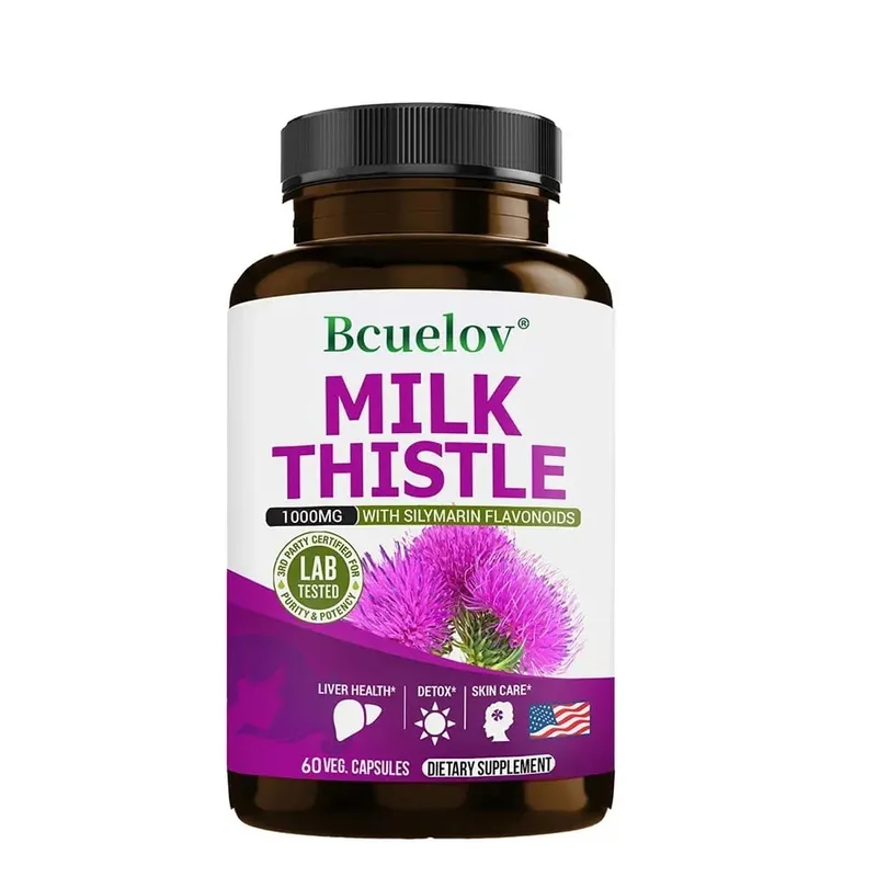 Milk Thistle Extract 1000mg - Gluten-Free Non-GMO Antioxidant Supplements for Healthy Skin Liver Detox Digestion Immune — image 9