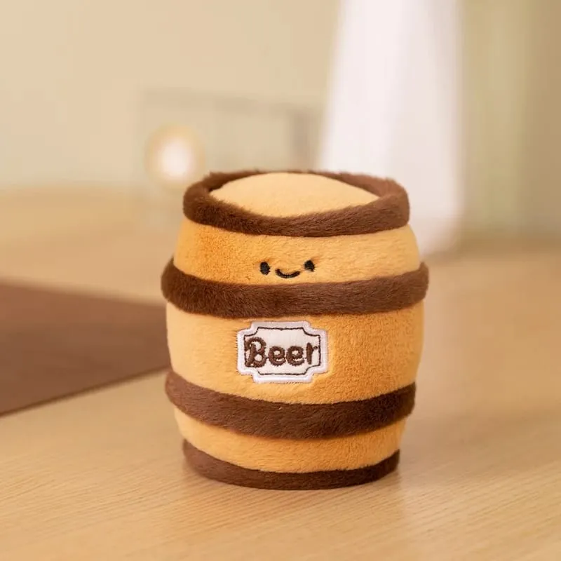 11~19cm Cute Beer Glass Bottle Drink Can Beer Barrel Plush Pillow Stuffed Kawaii Humanoid Plushie Party Prop Man Gift