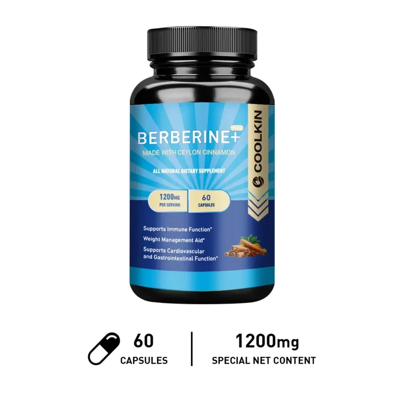 Premium Berberine HCl 1200 Mg Plus Organic Ceylon Cinnamon - Immune System Support Weight Management Supplement