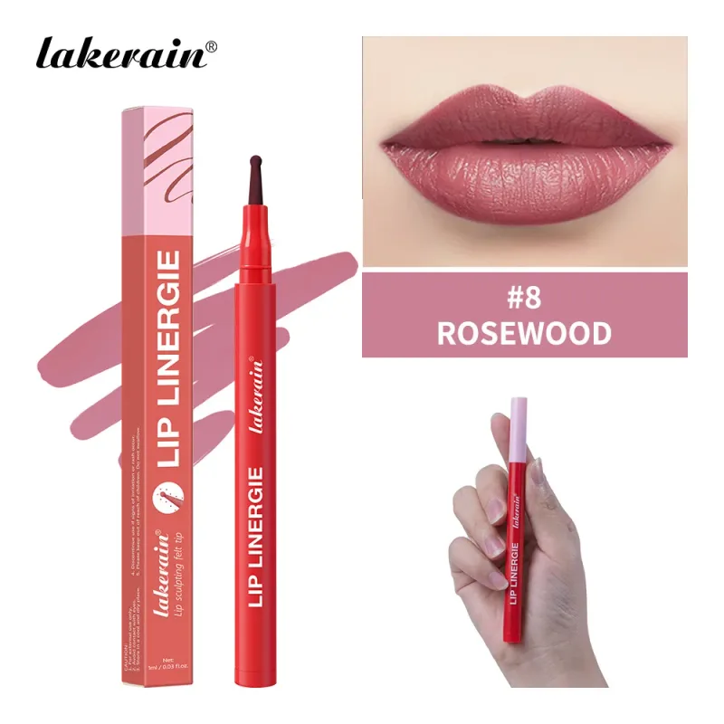 2-in-1 Lip Contour Lip Stain Pen Smudge-proof Non-stick Cup Moisturizing Lip Makeup Cosmetic Dual-Sided Tip Lip Stain & Liner — image 13