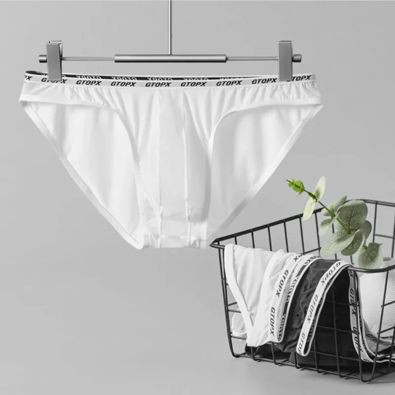 U convexo bolsa cintura baixa cuecas masculinas de malha transparente tecido respirável fino adequado para todas as estações