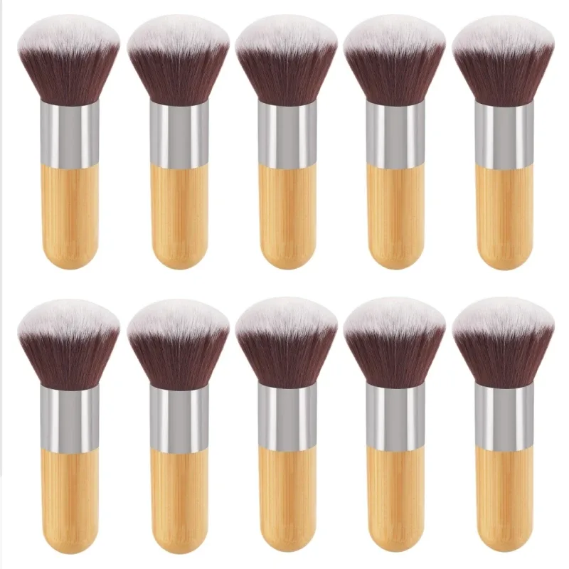 Bamboo Handle Foundation Brush Loose Powder Makeup Brushes Blush Contour Liquid Foundation Cream Professional Face Beauty Tools