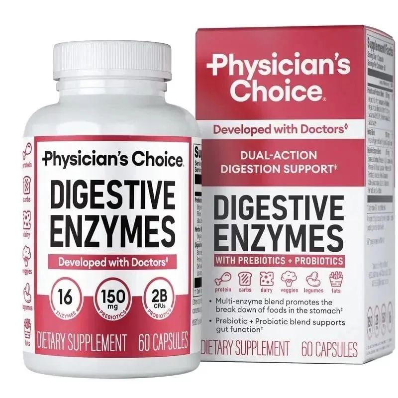 Enzimas digestivas - Saúde intestinal Multienzimas Prebióticos e probióticos orgânicos para saúde digestiva