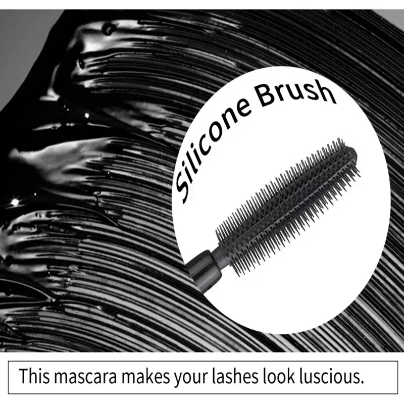Custom Logo 8g Mascara Private Label Silicone Brush Pure Black Color Eyelashes Smudge-free Waterproof Eye Makeup Wholesale Vegan — image 7