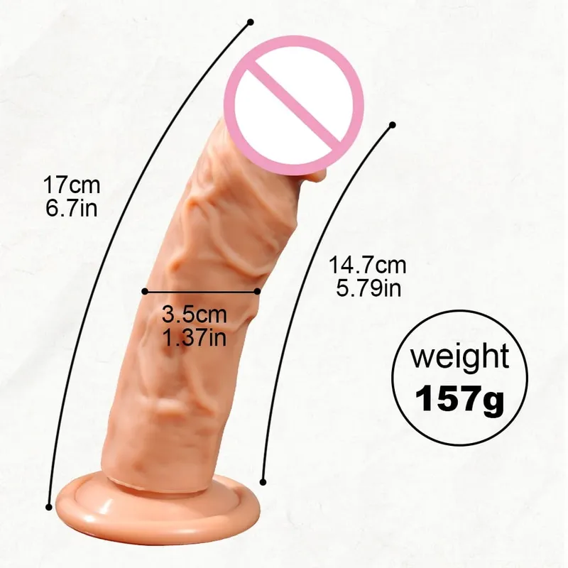 Realistic Dildo for Women Silicone Beginner G-spot Anal Stimulation Dildo with Strong Suction Cup for Adult Sex Toy Masturbator