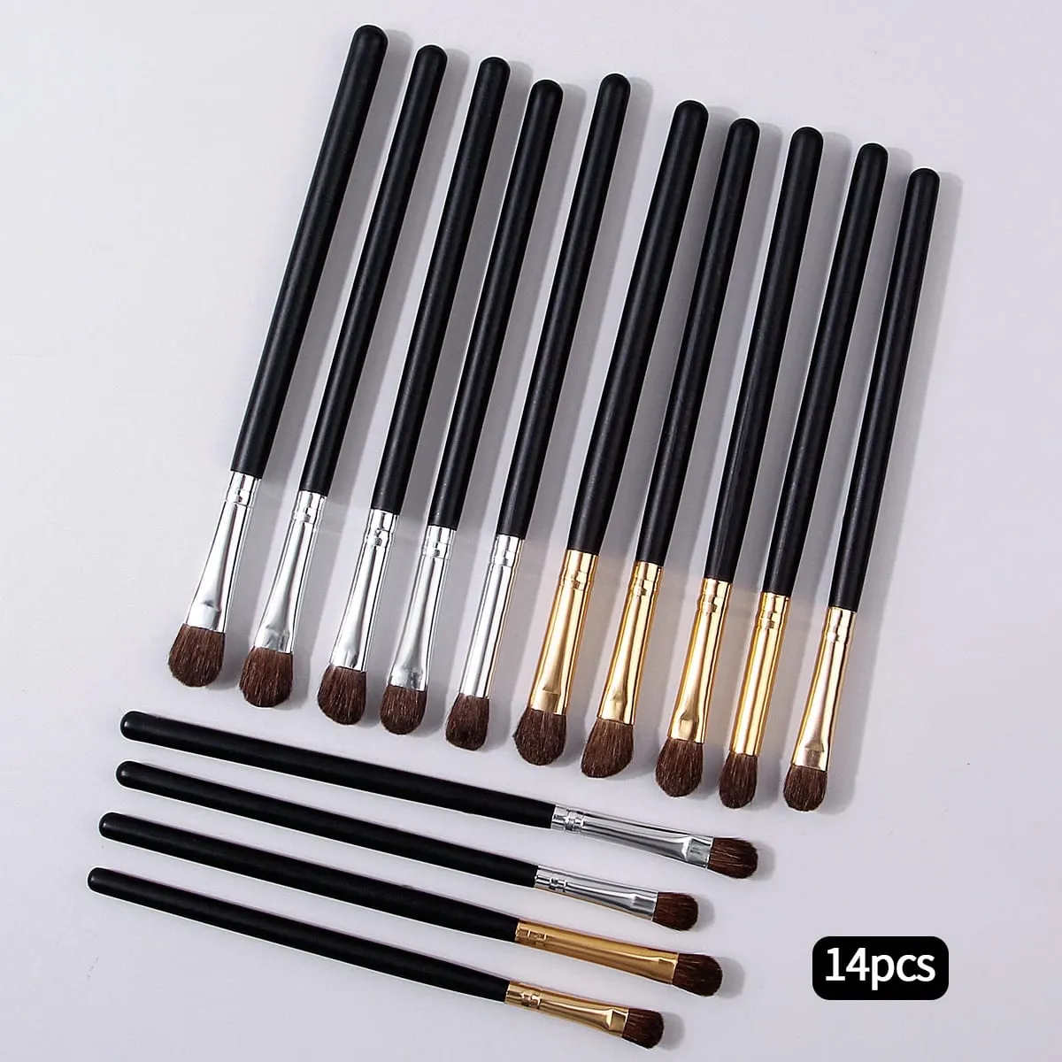 14 Pieces Wooden-Handled Eye Makeup Brushes Eyeshadow Brushes and Eyebrow Brushes Are Multi-Functional Beauty Tools