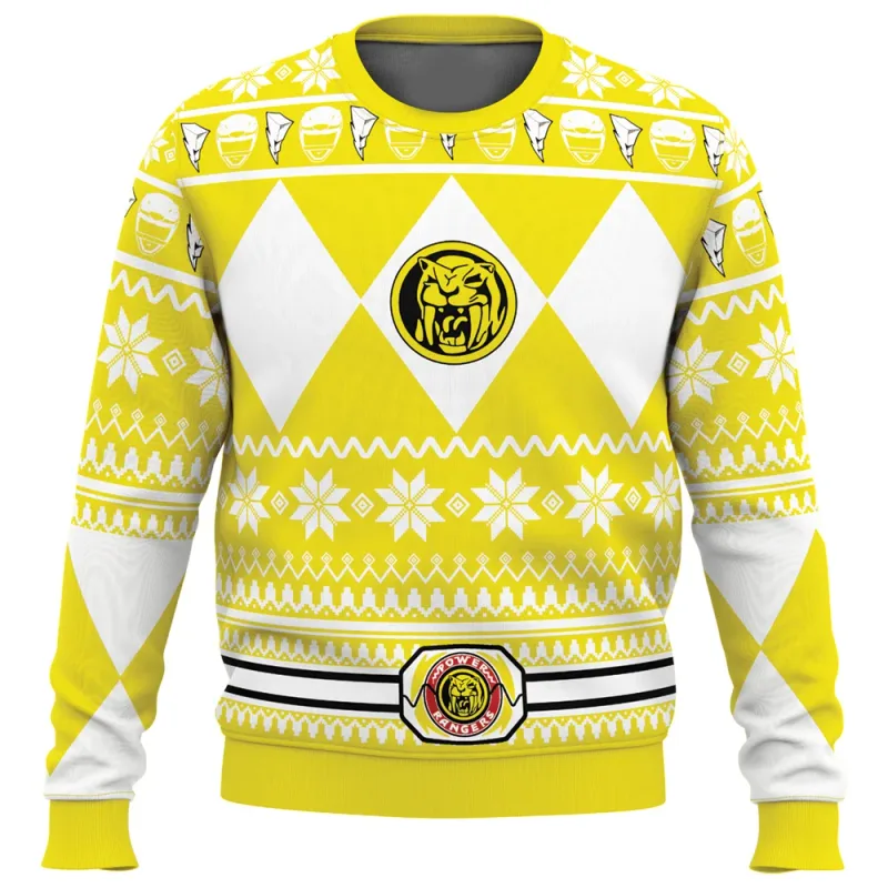 Herren und Damen Herbst_Winter New Mighty Morphin Multi Color Ranger Power Ranger Ugly Christmas Sweater Weihnachtsfeier Hoodie