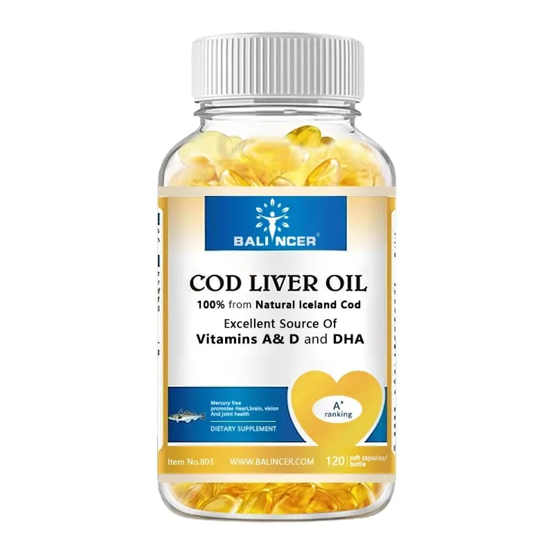 Cod Liver Oil Capsules Vitamins A & D and DHA Support Stress Relief Strengthen The Brain Bones Improve Memory and Intelligence — image 10