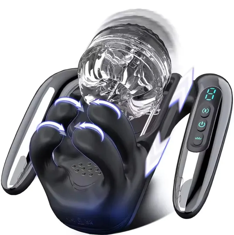 Handheld Automatic Masturbator Cup 9 Telescopic & 9 Vibrating Modes Male Masturbation Blowjob Penis Pump Adults Sex Toys for Men