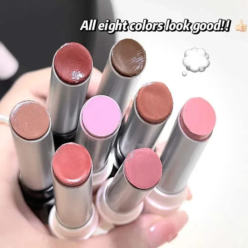 Pink Crystal Mirror Glass Solid Lip Gloss Round Tube Water Light Lipstick Clear Jelly Lip Glaze Nude Brown Moisturizing Lip Tint