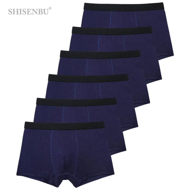 6pcs/Set Black Boxer Men Underpants Bamboo Mens Boxers Man Breathable Men's Panties Sexy Underwear For Men Gifts Comfortable New