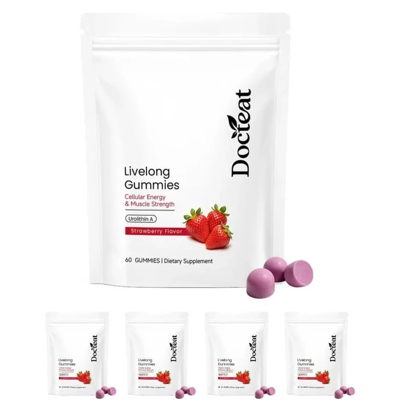 Docteat Urolithin A Gummies 500mg per Serving Strawberry Flavor Daily Cellular Wellness Support 60 Gummies for Men Women — image 11