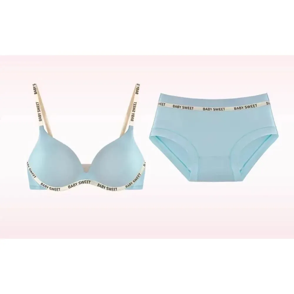 Vibrant Dopamine Color Seamless Wirefree Push Up Bra Panty Set Soft Comfy Sexy Lingerie Underwear For Women 32‑38AB