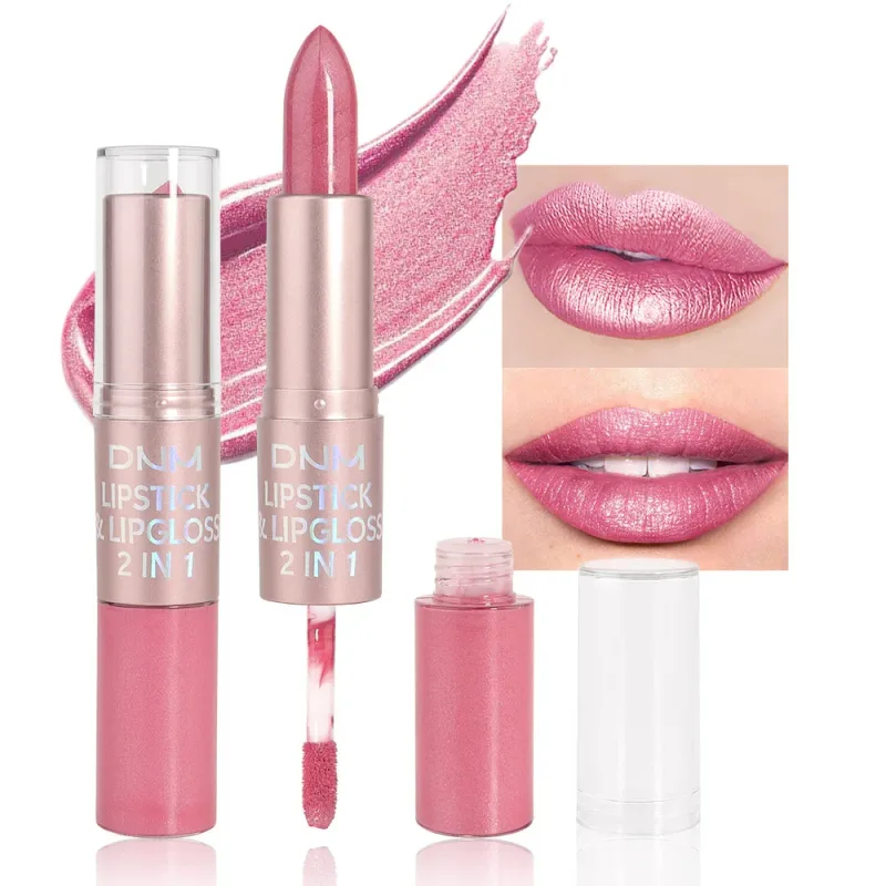 DNM Double Headed Mate læbestift og lipgloss Langtidsholdbar makeup 2 i 1 stift fugtgivende lipgloss Tint Kosmetik Lip Stain