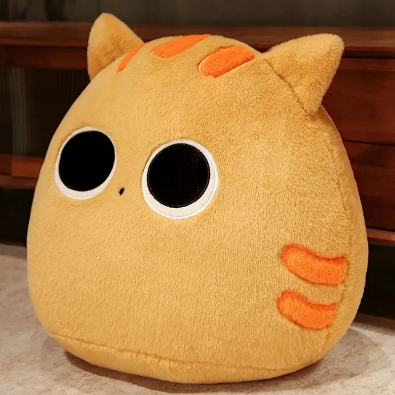 Generic Fluffy Cute Round Black And Brown Cat Plush Pillow Soft Stuffed Plush Toy Sofa Bed Back Cushion Home Decor For Adult — image 12