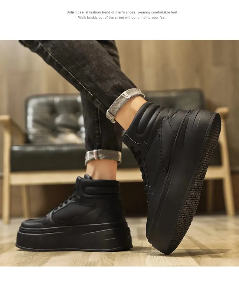 Autumn Men Casual Sneakers Platform Ankle Boots High-top Thick Bottom Sneakers Male Outdoor Basketball Shoes Sport Trainers
