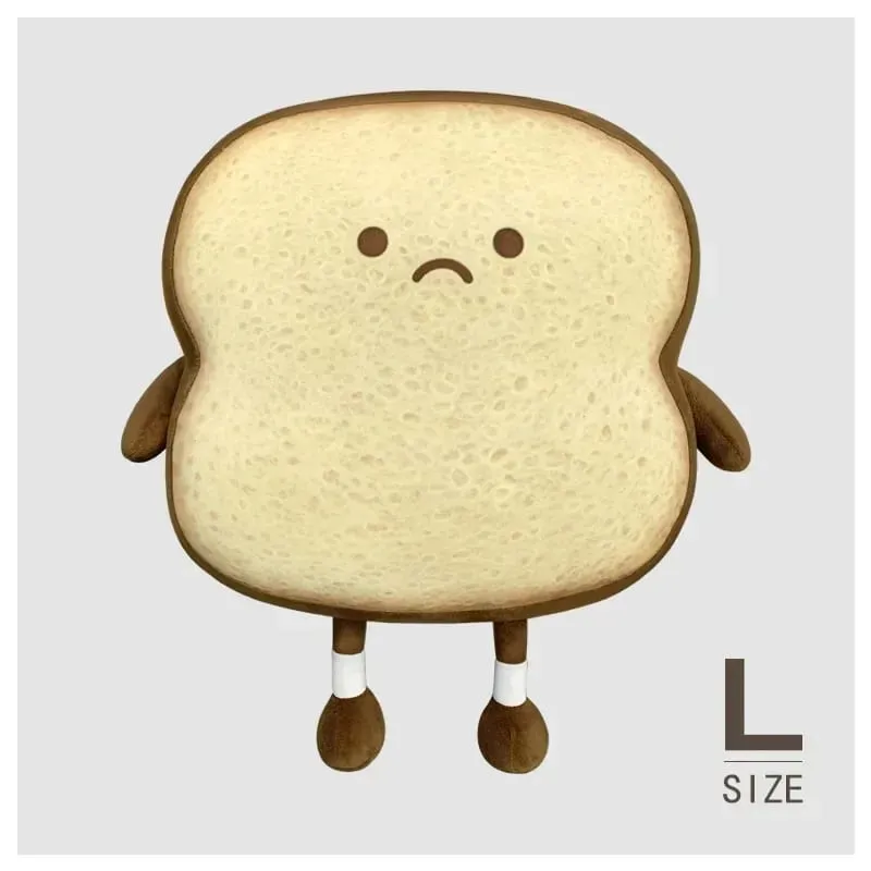 Soft Toast Shaped Stuffed Cushion Emotion Face Design Home Living Room Decoration Kids Daily Rest Practical Birthday Gift Pillow