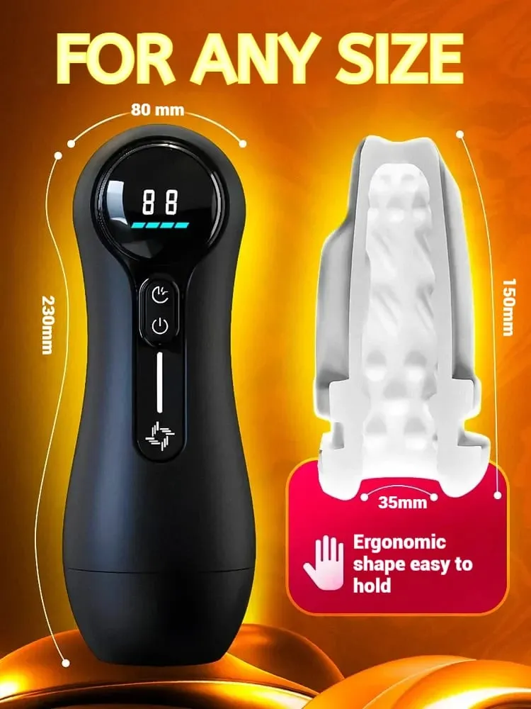 Bomba peniana masturbadora masculina, brinquedos sexuais adultos para 18 homens com 4 sucção, 9 modos de vibração, display led, bolso, vagina realista