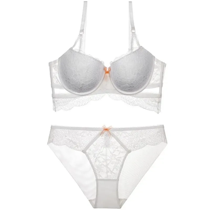 2023 ใหม่ Hollow OUT ชุดชั้นในสตรีเซ็กซี่ลูกไม้ Bra และ Panty ชุด Push Up ปรับ Thicken ชุดชั้นในขนาดใหญ่ขนาด Intimate
