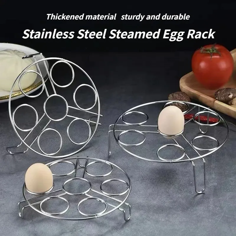 1PC Multi-functional household stainless steel steaming egg rack thicker heat insulation shelves high feet steamed egg racks — image 2