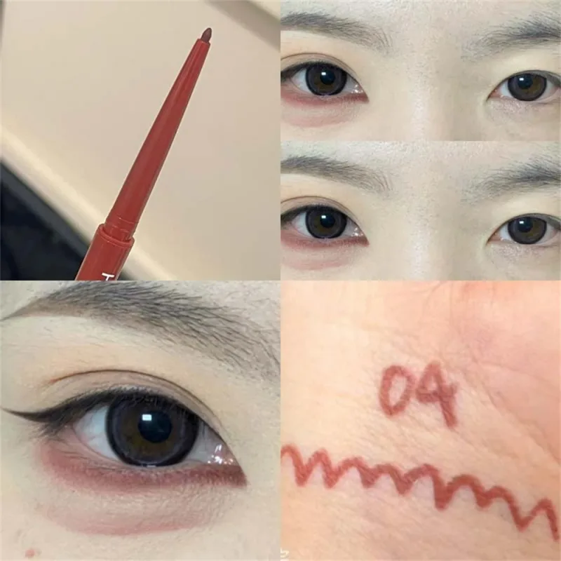 12 Colors Eyeliner Pencil Waterproof Long-lasting Orange Black Brown Easy Wearing Eyeshadow Contour Stick Lying silkworm Makeup