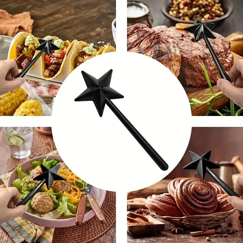 Bacchetta magica ricaricabile con stella portatile, dispenser per spezie, sale e pepe, set da cucina, forniture per barbecue, regali per feste di Halloween