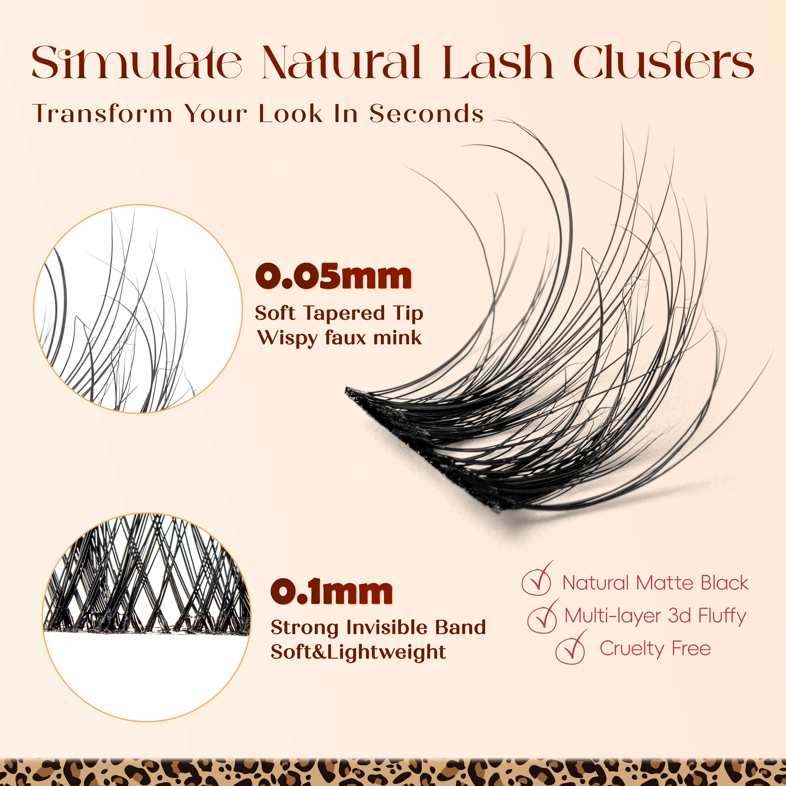 Lash Clusters 0.05mm PBT Fiber Eyelash Clusters 0.1mm Superfine Invisiband D Curl Diy Lash Extension 8-16mm Individual Lashes — image 5