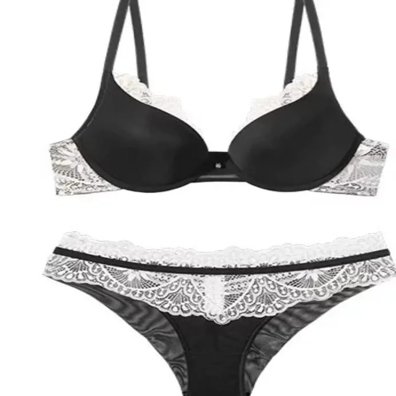 Women Elegant Lace Underwear Set Push Up Bra Soft Underwire Anti Sagging Support Lightweight Comfort Fashion Lingerie Set — image 4