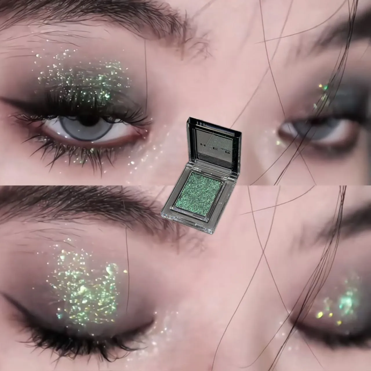 Monochrome Blue Metallic Eyeshadow Diamond Glitter Green Eye Shadow Highlighter Palette Sparkling Pearlescent Purple Eyes Makeup — image 6