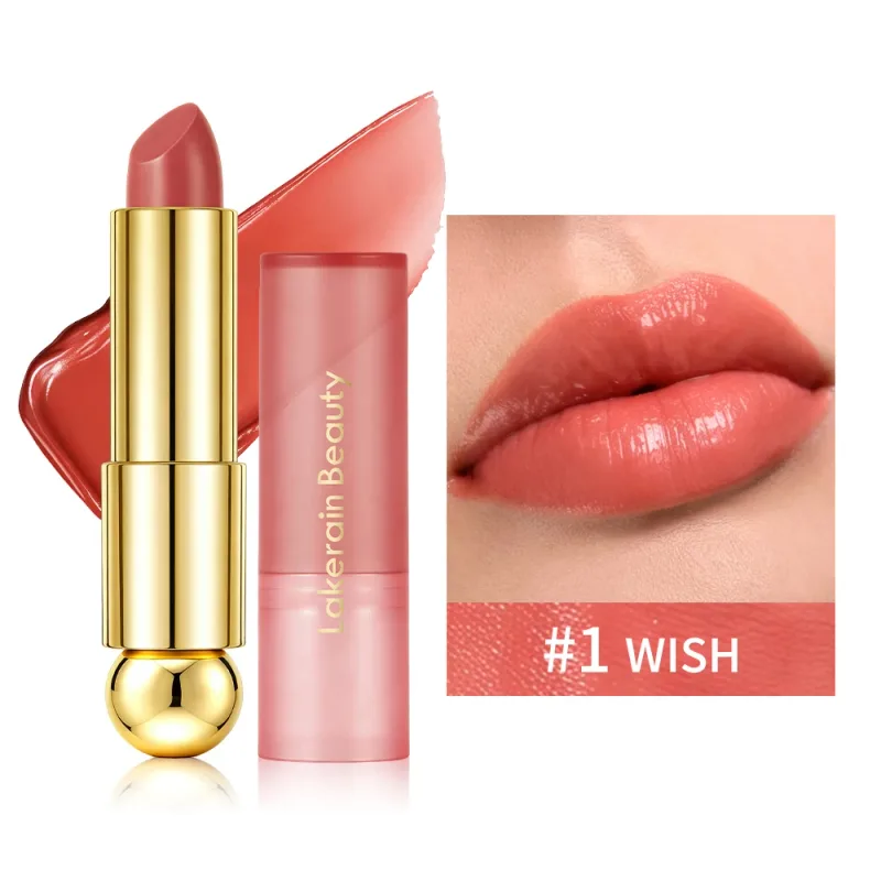 3‑in‑1 Solid Tinted Lip Oil Stick Glass Plump Glossy Finish Buildable Color Nourishing Apple Seed Oil Lip Care Makeup