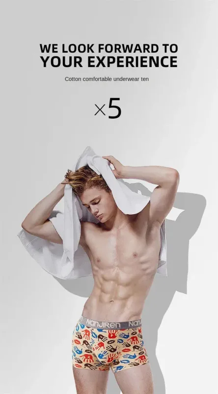 4Pcs Boxer Shorts Men's Underwear Sexy Panties Cotton Boxers Man Underpants Male Shorts Homme U Convex Lingerie Free Shipping