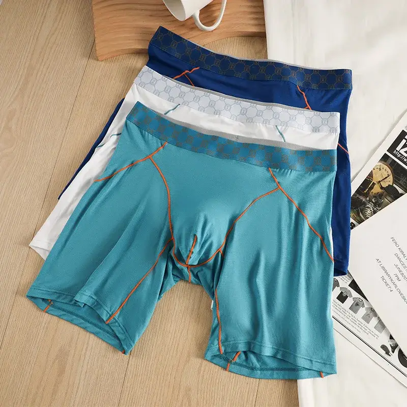 Nam Võ Sĩ Sợi Tre Quần Lót Người Quần Lót Homme Ropa Thoáng Khí U Lồi Túi Dài Quần Lót Plus Kích Thước Quần Lót Boxer M-XXL
