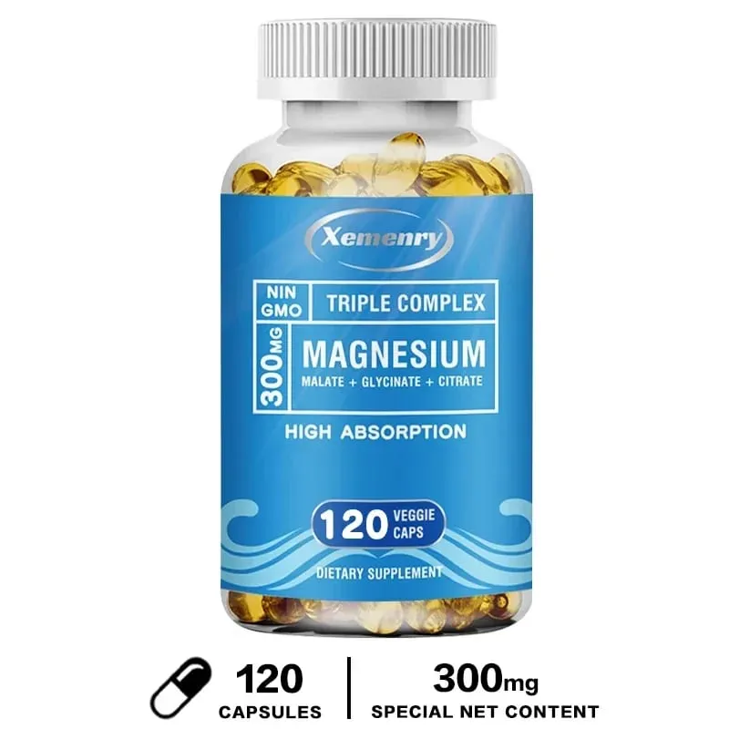 Supplément complexe triple magnésium - contient de l'acide malique et du citrate de magnésium glycine pour détendre les muscles et améliorer le sommeil