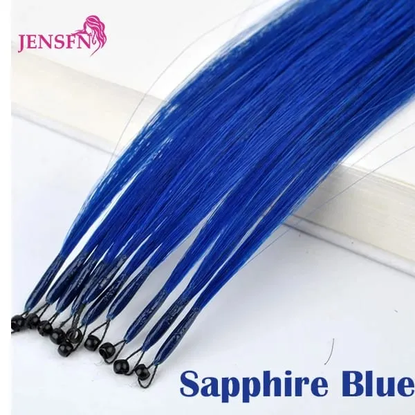 8D Natural Hair Extensions Human Hair 10pcs 0.5g/s Micro Ring 18Inch Micro Link Hair Loop Extension For Women variety of color