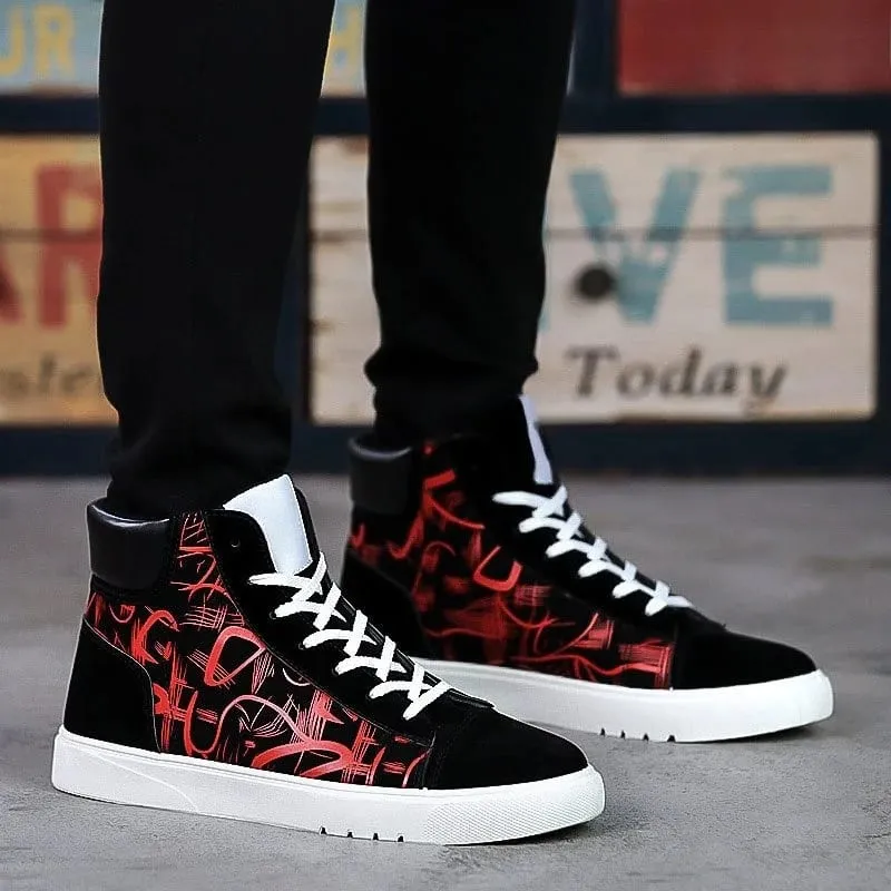 Pu Leather Men Shoes Sneakers Trend Casual Breathable Leisure Sneakers Non-Slip Footwear Vulcanized Shoes Tenis Masculino Boots