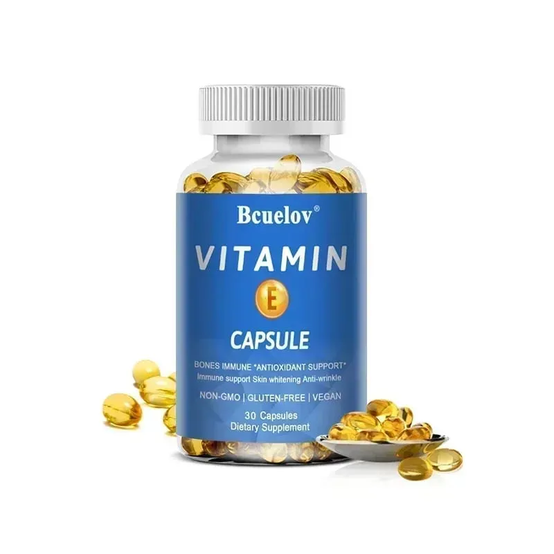 Bcuelov Vitamin E Softgels Antioxidant Supplements Easily Absorbed - Supports Skin Heart & Immune Health Capsules Non-GMO