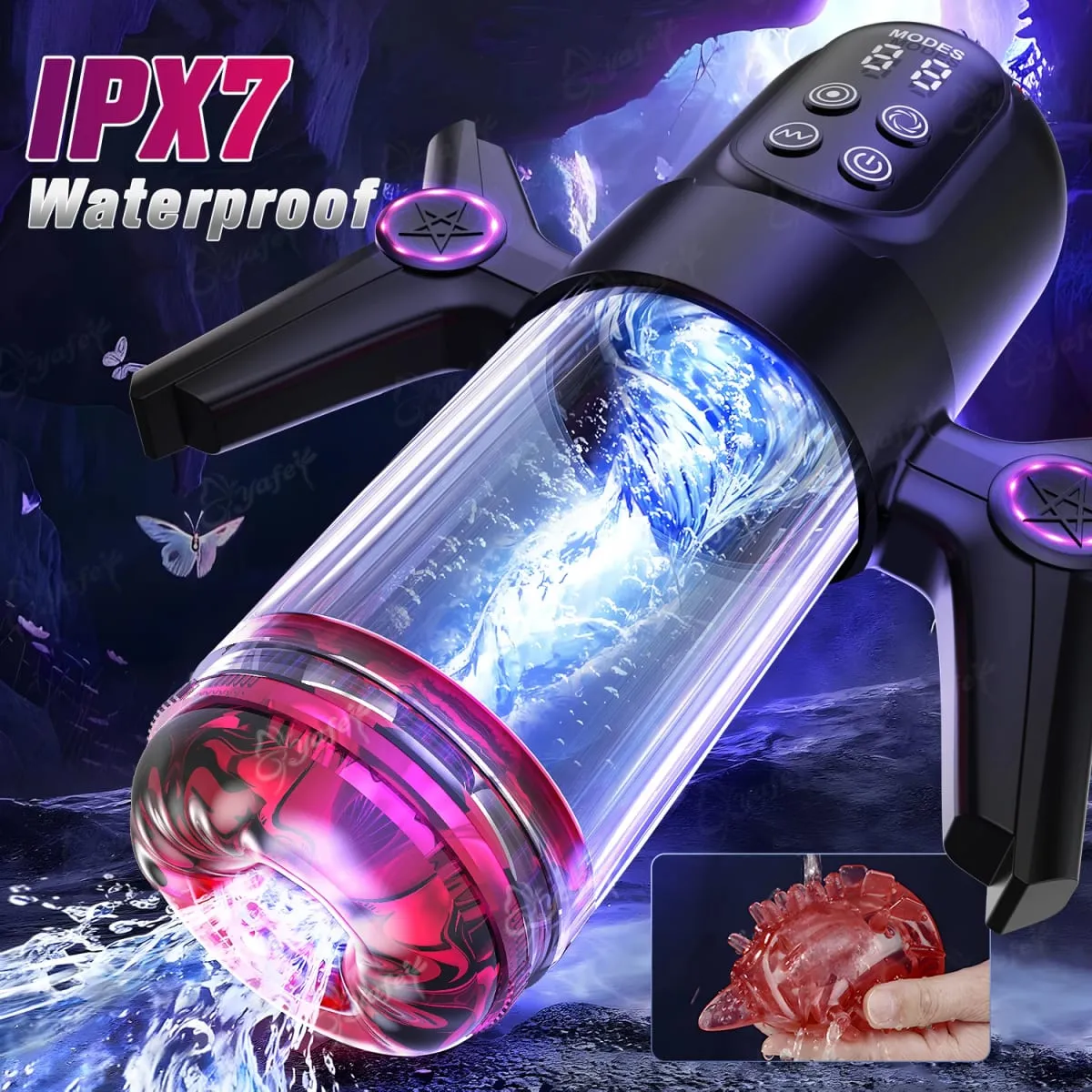 Automatische Teleskop Drehen Saugen Männlichen Blowjob Masturbator mit Griff LCD Penis Pumpe Tasche Pussy Erwachsene Sex Spielzeug für Männer 18